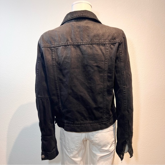 Free People “Rumors” Denim Jean Jacket, Fade Wash Black - Picture 9 of 11